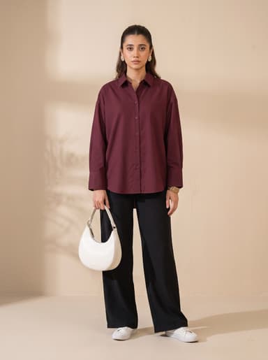 Burgundy Button-Down